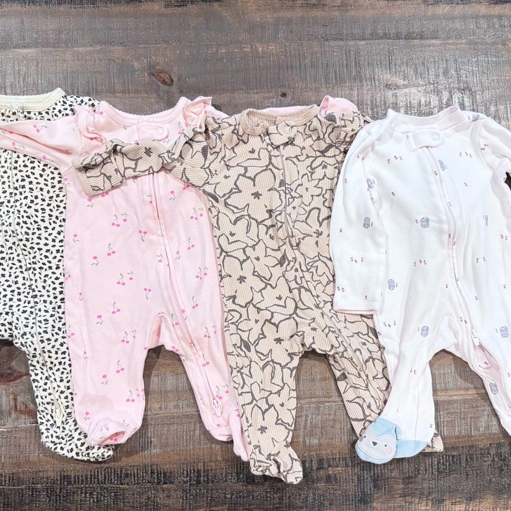 BUNDLE 5 Carter's Kids Pajamas Set - Pink, Cream, White